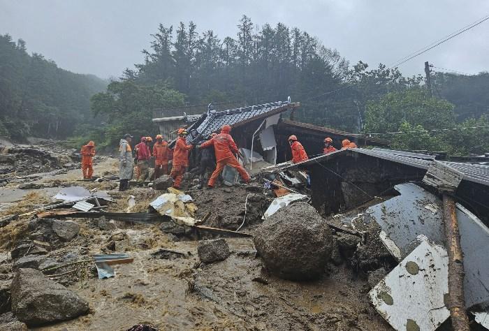 韓國暴雨已造成22人死亡14人失蹤